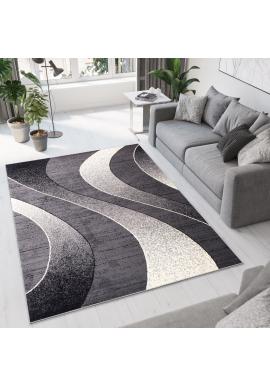 Vzorovaný tmavě šedý koberec