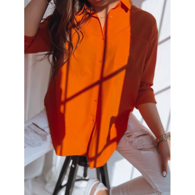 Oranžová delší košile pro dámy