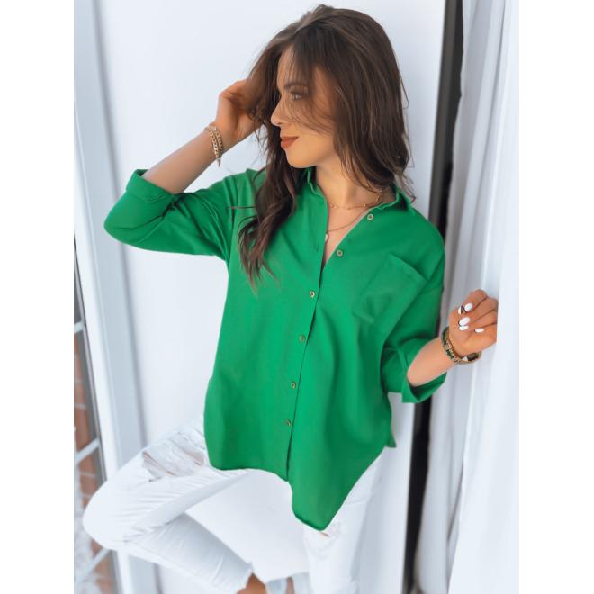 Delší dámská košile zelené barvy