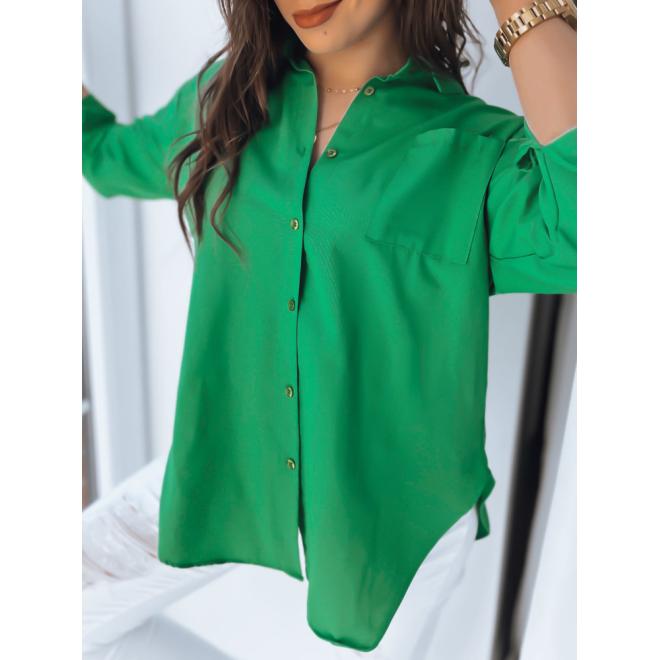 Delší dámská košile zelené barvy