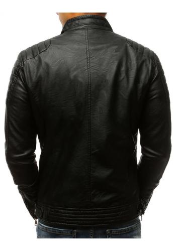 Pánská kožená bunda v černé barvě