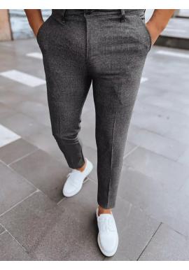 Kostkované pánské kalhoty tmavě šedé barvy