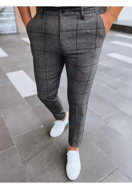 Tmavě šedé chinos kalhoty se vzorem