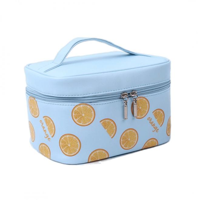Modrý kosmetický kufřík s pomeranči