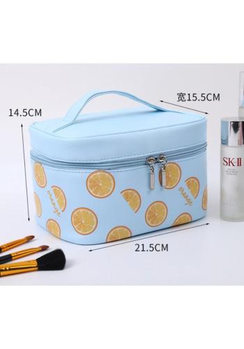 Modrý kosmetický kufřík s pomeranči