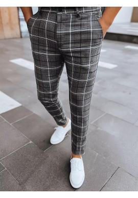 Pánské kostkované kalhoty tmavě šedé barvy