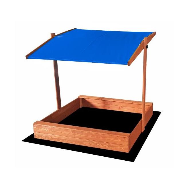 Dřevěné pískoviště s modrou stříškou - 120x120 cm