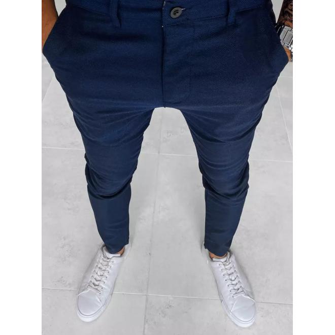 Tmavě modré pánské chinos kalhoty