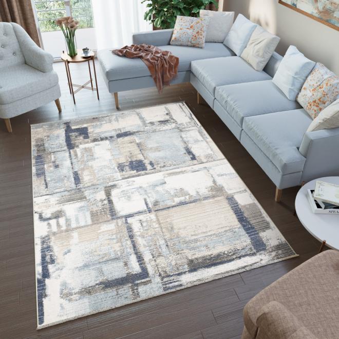 Moderní koberec se vzorem v jemných barvách