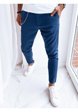 Látkové pánské kalhoty modré barvy