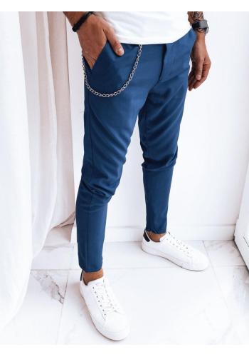 Látkové pánské kalhoty modré barvy