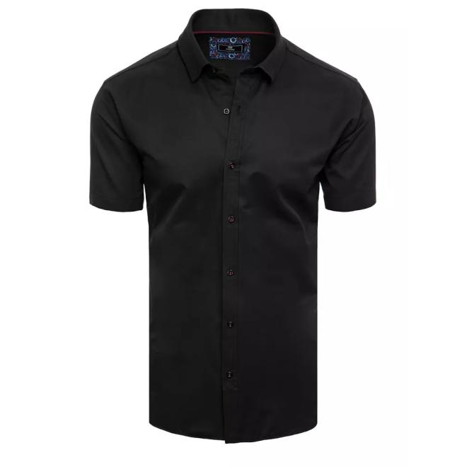 Pánská černá košile s krátkým rukávem