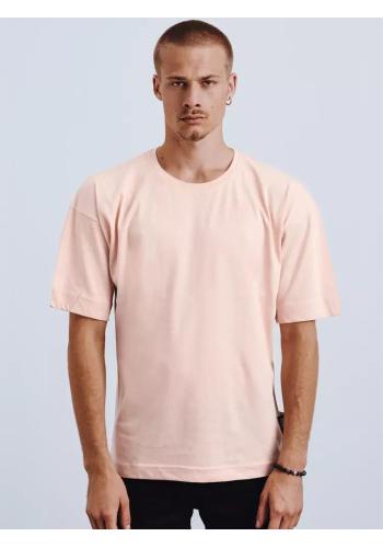 Bavlněné pánské trička růžové barvy s krátkým rukávem