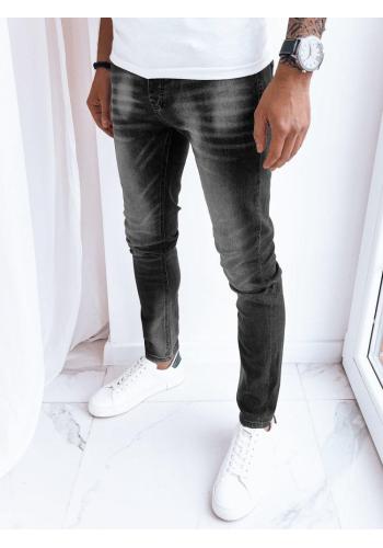 Černé pánské džíny se šňůrkou v pase