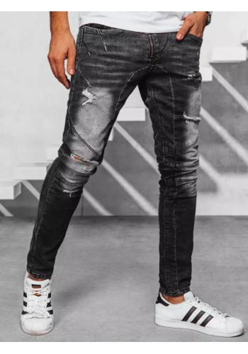 Černé pánské džíny s přetíráním