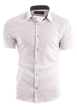Vzorovaná bílá košile s krátkým rukávem