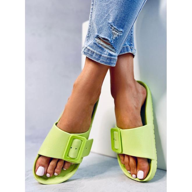 Gumové dámské pantofle zelené barvy