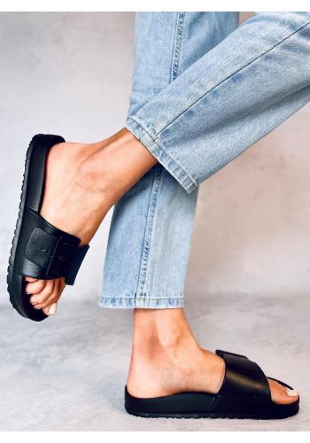 Gumové dámské pantofle černé barvy