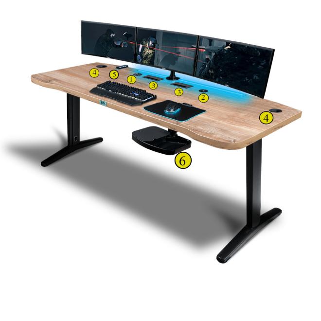 Herní stůl FURY E36 XXL s deskou retro