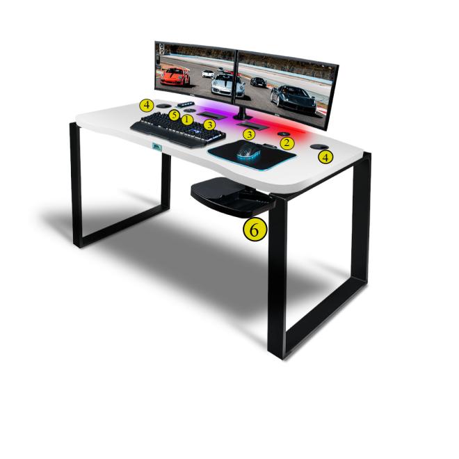 Herní stůl LOFT STYLE E36 s bílou deskou