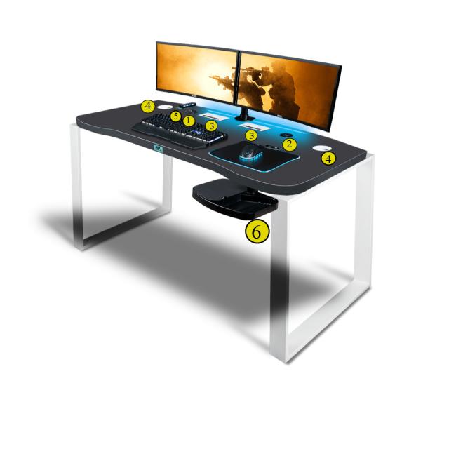 Herní stůl LOFT STYLE E36 s grafitovou deskou