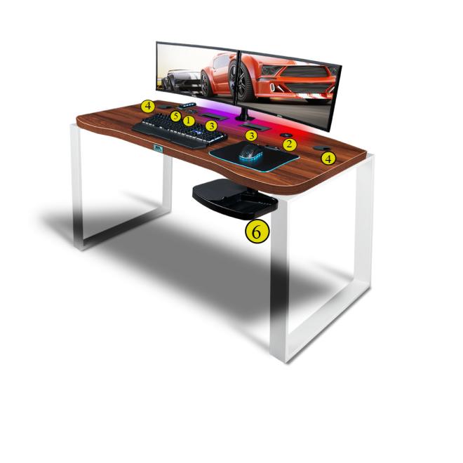 Herní stůl LOFT STYLE E36 s deskou ořech californie
