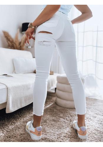 Bílé dámské džíny s dírami