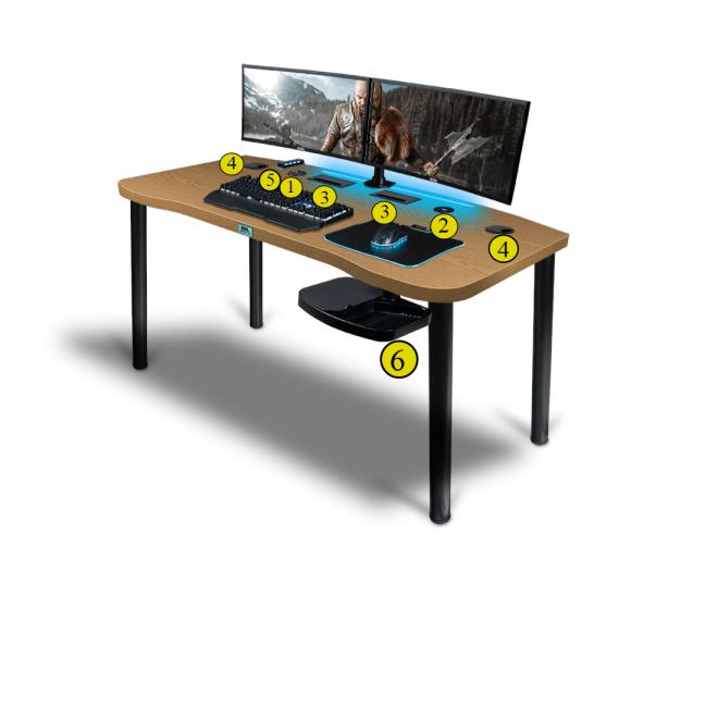 Herní stůl BLADE E36 s deskou světlý dub