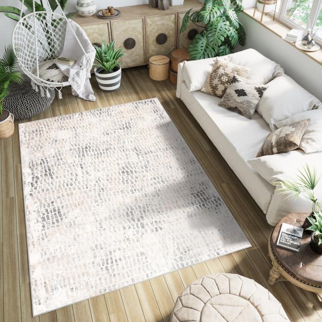 Světlobéžový koberec s moderním vzorem