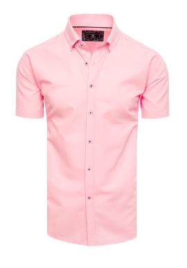 Pánská růžová košile s krátkým rukávem