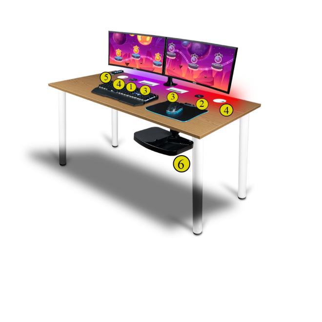 Herní stůl BLADE C18 s deskou světlý dub