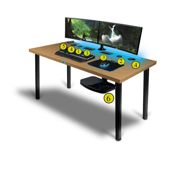 Herní stůl BLADE C36 s deskou světlý dub