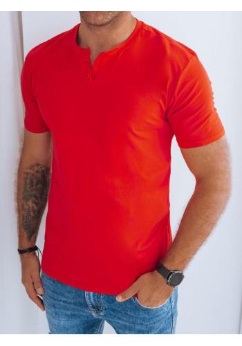 Červená pánská trička s knoflíčky ve slevě