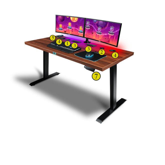 Herní stůl ELECTRO KING C36 s deskou ořech californie