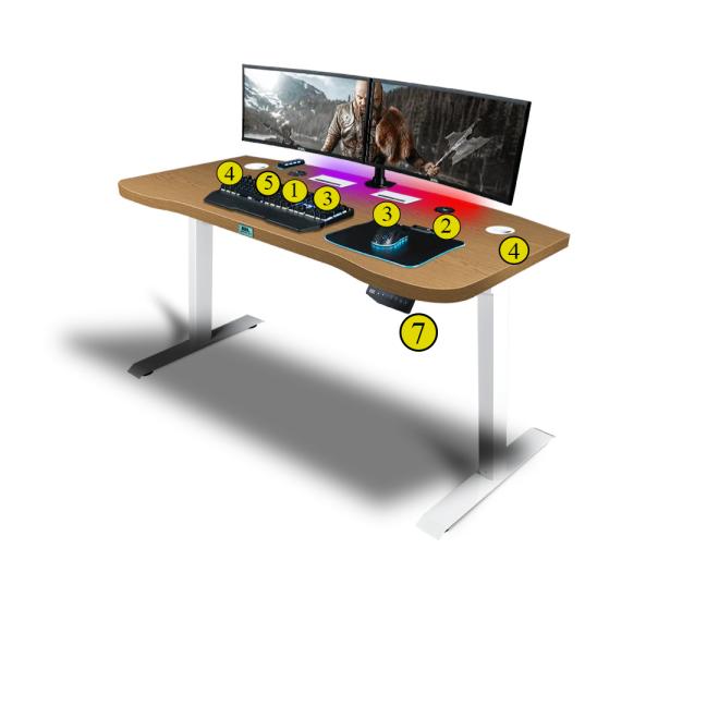 Herní stůl ELECTRO KING E36 s deskou světlý dub