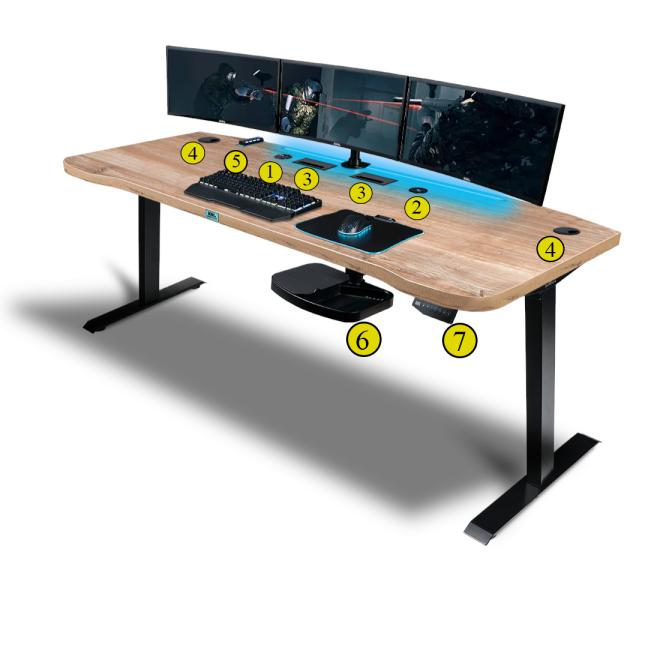 Herní stůl ELECTRO KING E36 XXL s deskou retro