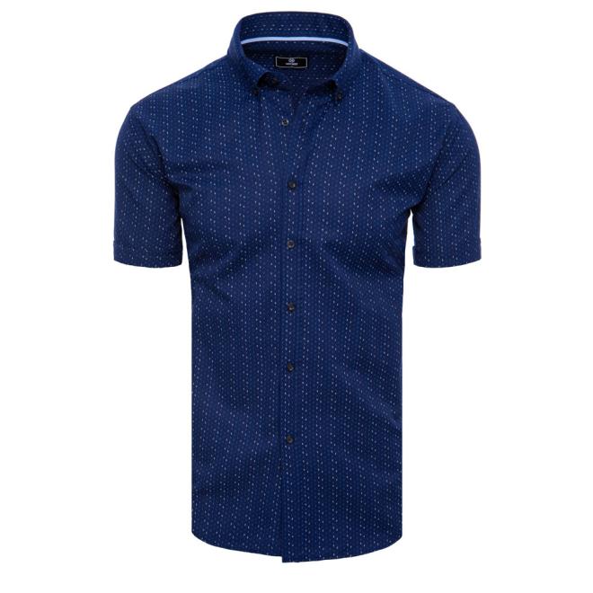 Tmavě modrá pánská košile se vzorem