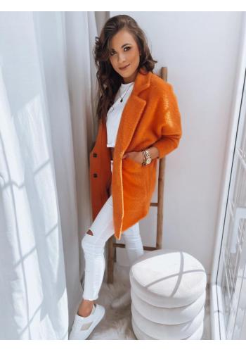 Oranžový dámský kabát alpaka
