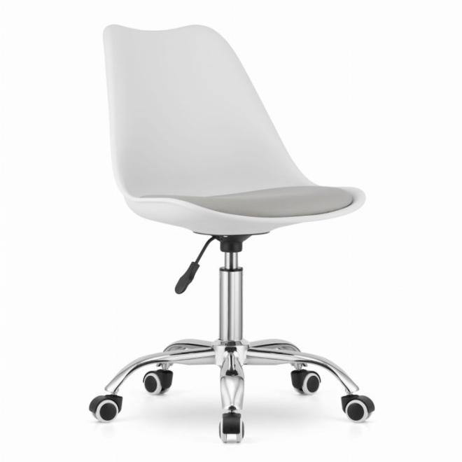 Levně Bílo - šedá otočná židle