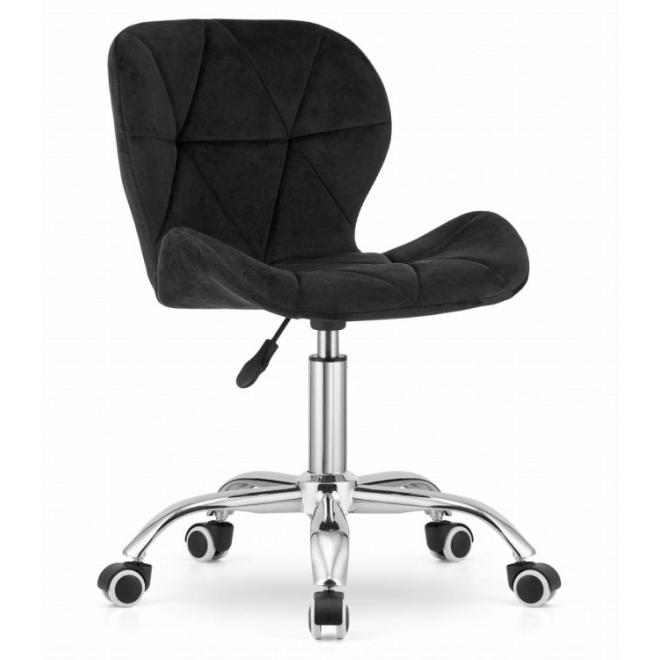 Levně Kancelářská velurová židle v černé barvě