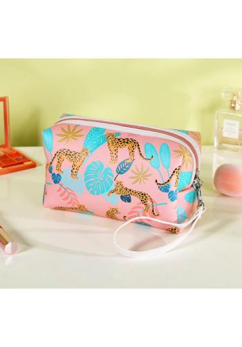 Růžová kosmetická taška safari