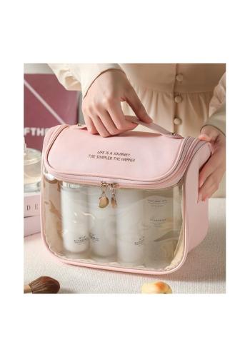 Elegantní kosmetická taška růžové barvy