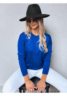 Modrý dámský svetr s kapsami