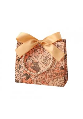 Květovaná dárková taška - 14x12x6 cm