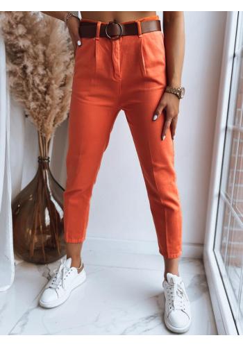 Cigaretové dámské kalhoty oranžové barvy