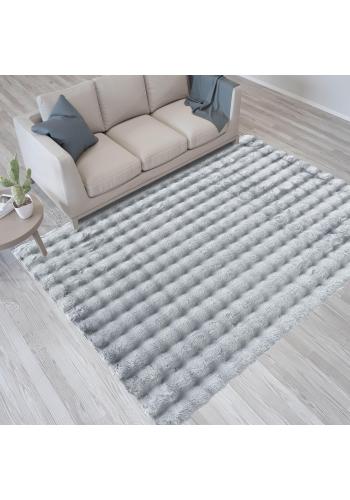 Shaggy 3D koberec v šedé barvě