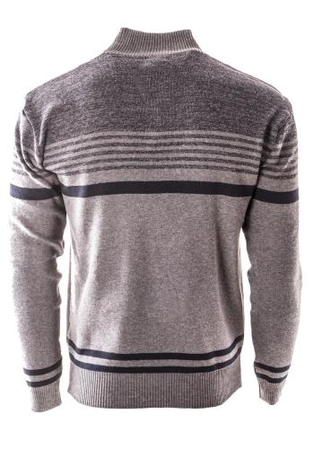 Pánský šedý svetr s výstřihem na zip