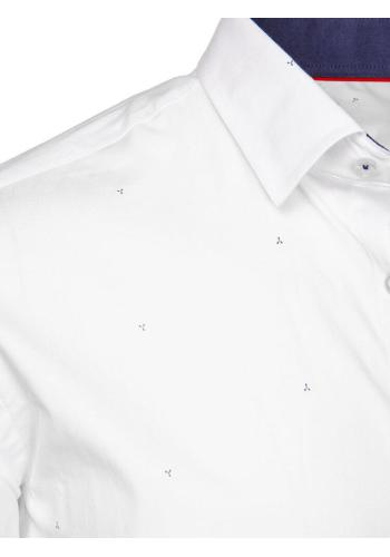 Vzorovaná pánská košile v bílé barvě