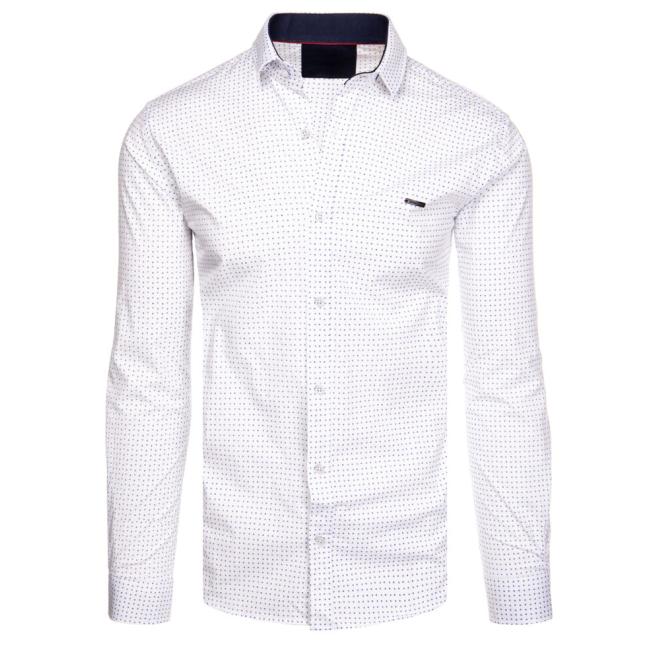 Vzorovaná pánská košile bílé barvy