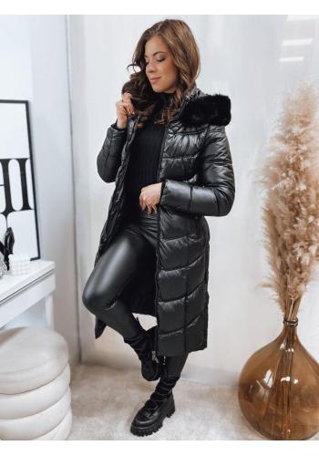 Černá dlouhá dámská bunda s prošíváním